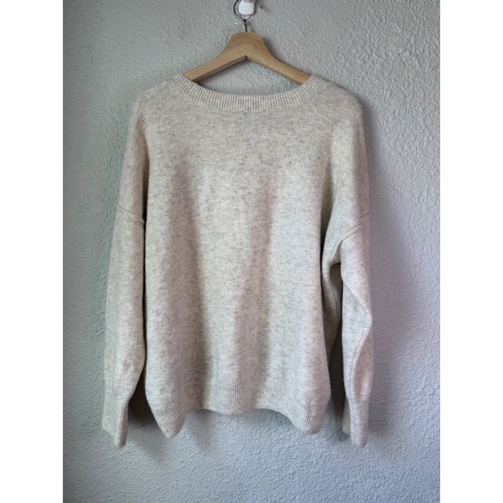 CeCe Womens Petite XL PXL Heart Sequin Pullover Sweater Oatmeal Pink Long Sleeve - Picture 5 of 5